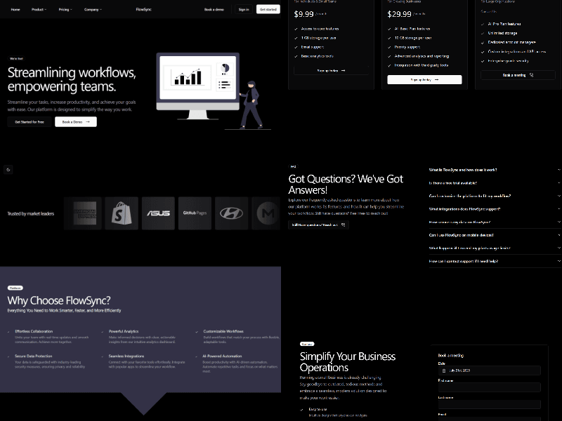 FlowSyncs - ShadCN Page Template